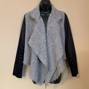 Simply Vera Vera Wang Marled Gray Drape Front Jacket